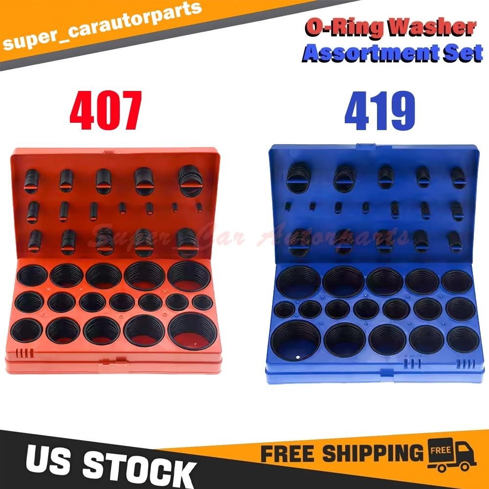 SAE Metric Rubber O-Ring Washer Assortment Kit Automotive Storage Case ORing Set
