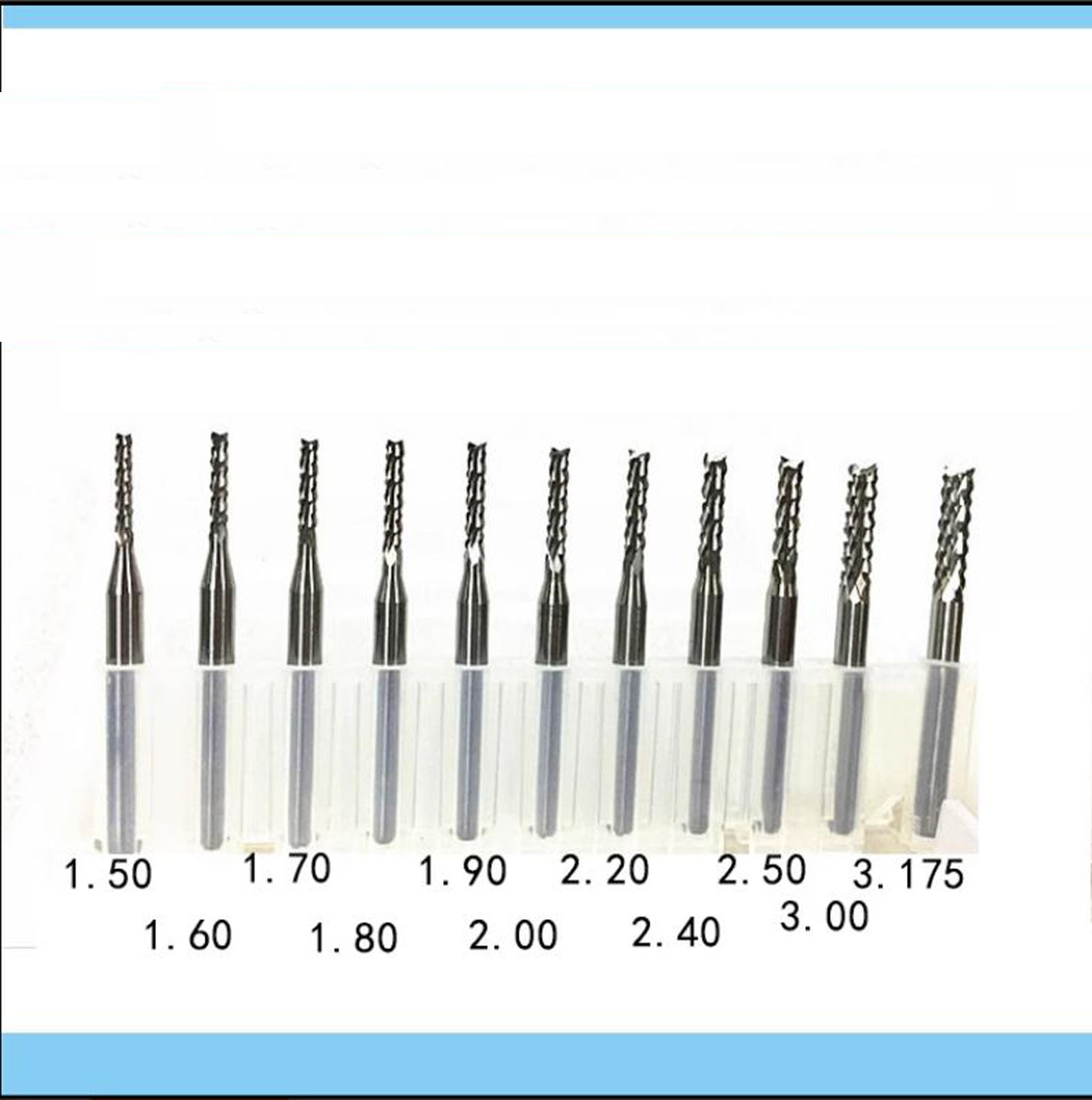 0.5~3.175mm Carbide End Mill Engraving Bits CNC PCB Machinery 1/8" shank