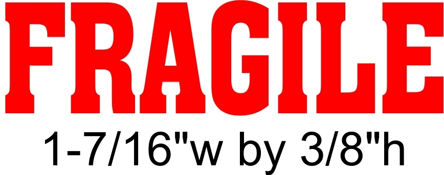 FRAGILE stamp text on the IDEAL 4911 Self-inking Rubber Stamp with RED INK