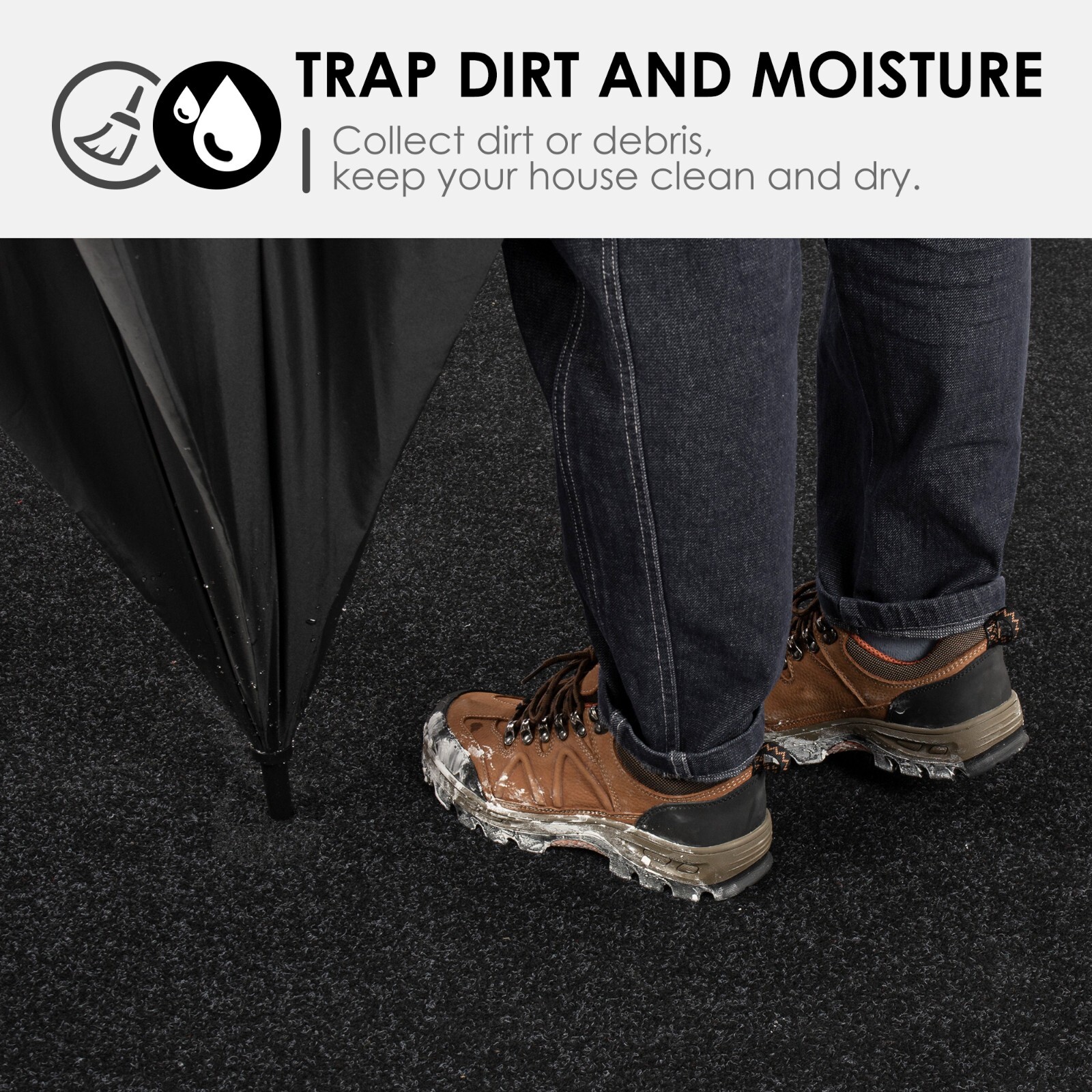 Runner Rug 2 x 6, 3 x 10 ft Hallway Non Slip Rubber Rugs for Kitchen Carpet