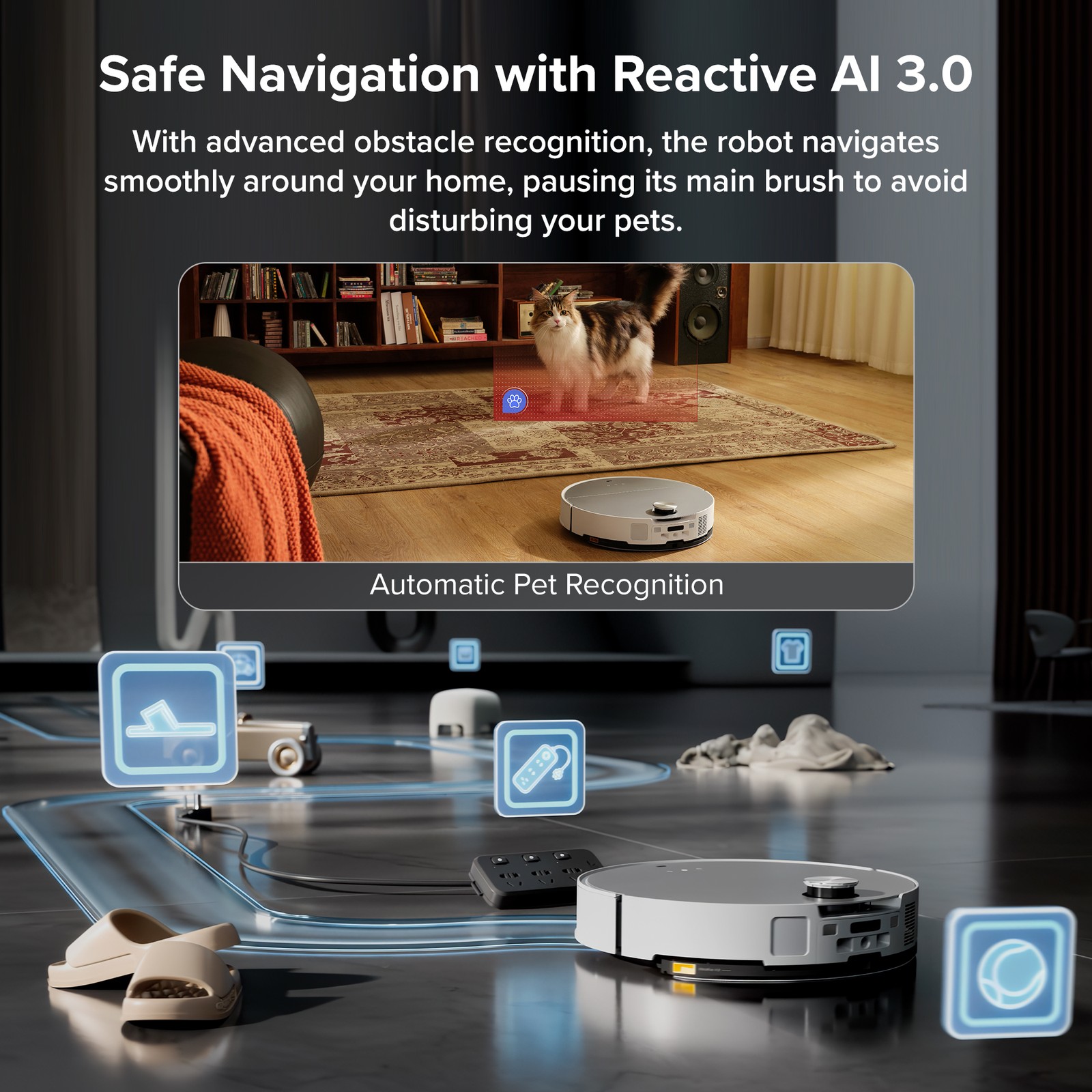 Roborock Saros 10 Robot Vacuum,22000Pa,AI Obstacle Avoidance,Heat-Wash & Dry Mop