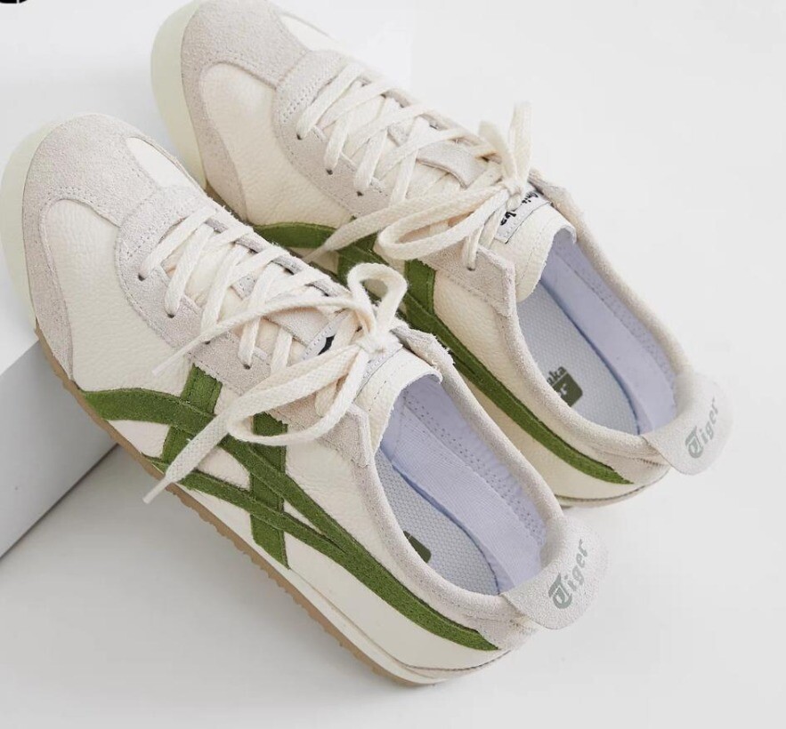 Classic Unisex Onitsuka Tiger MEXICO66 White Birch/Green Athletic Shoes Sneakers