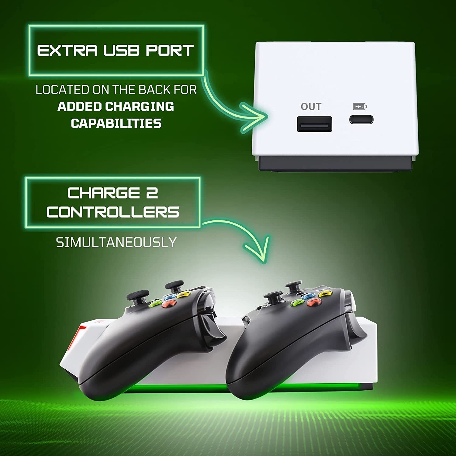 Dual Charging Dock with 2 Rechargeable Batteries for Xbox Series X/S and One