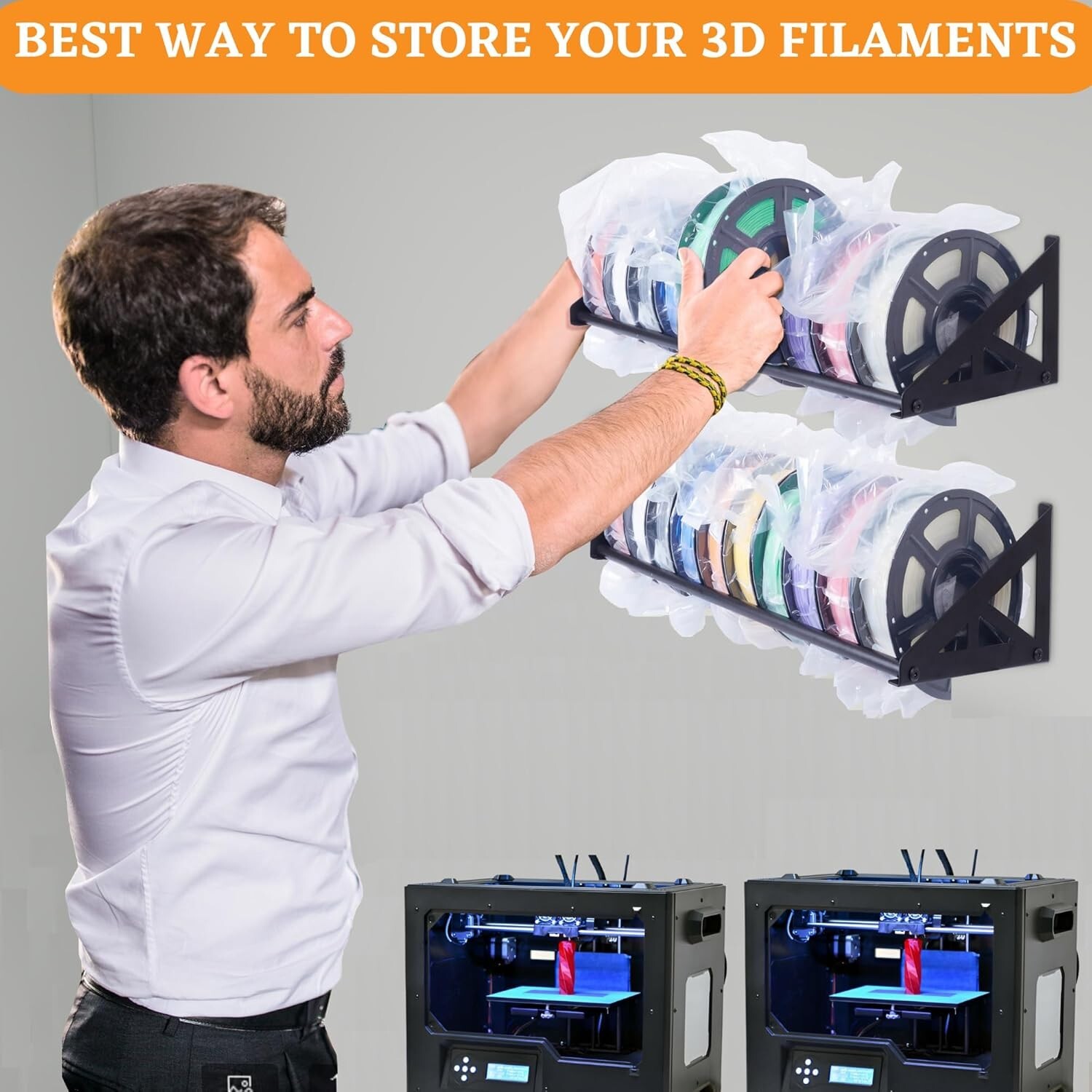 3D Printer Filament Storage Rack Filament Rack Wall Mount 3D Filament Storage S