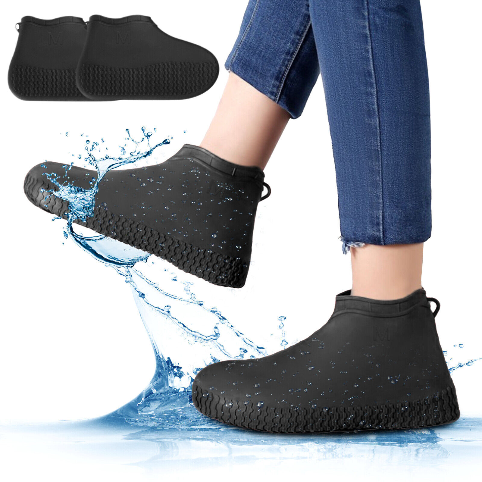 Non-slip Reusable Rain Shoes Covers Rubber Overshoes Boot Waterproof Protector