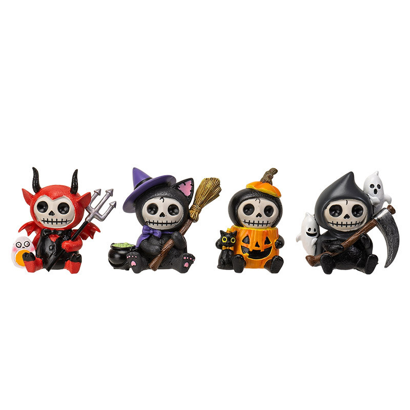 NEW 2023 Furrybones Halloween Box Set Skeleton Witch Devil Reaper FREE U.S. SHIP