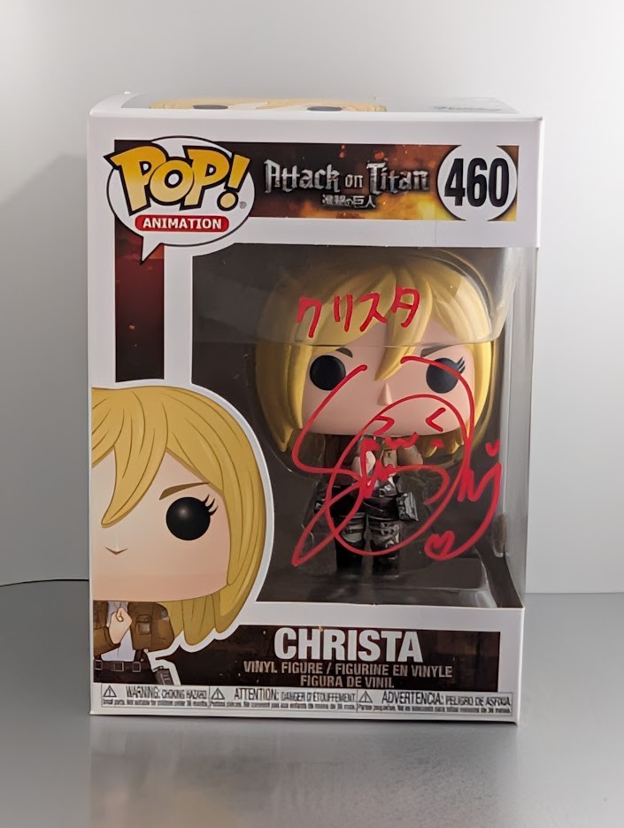Shiori Mikami JVA Signed Auto Funko Pop #460 Christa Attack on Titan JSA Red