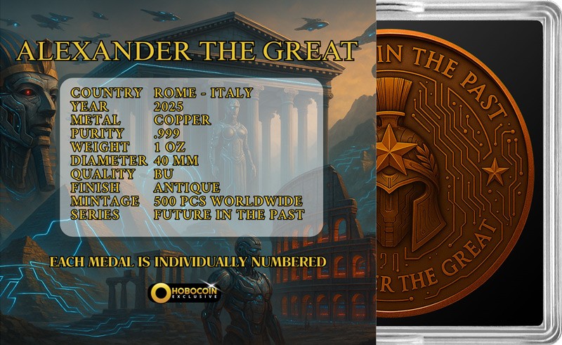 Future in the Past Egypt Alexander the Great 1 oz Copper Medal