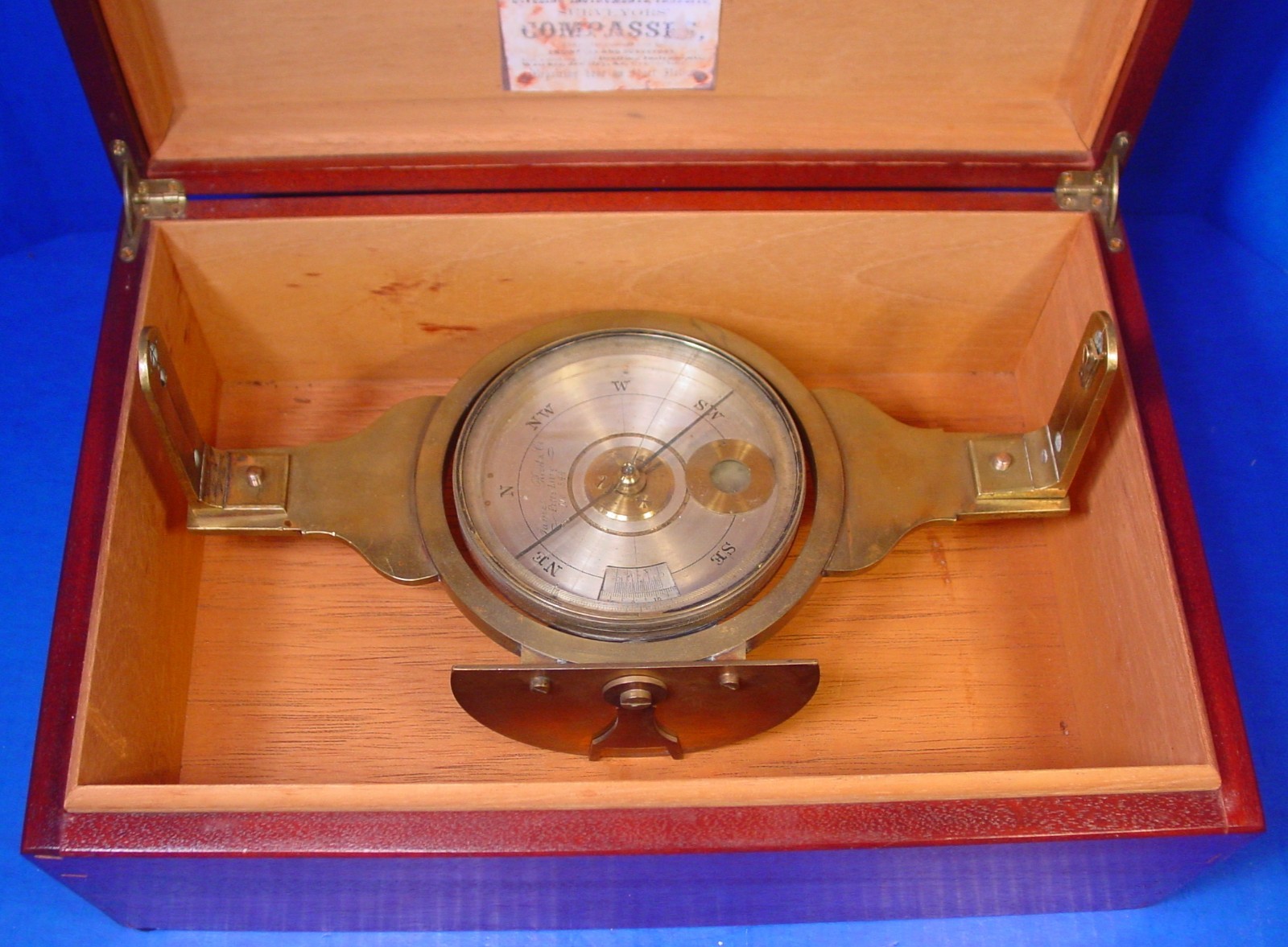 1870 James Reed Gimballed Mining Compass - RARE American Compass