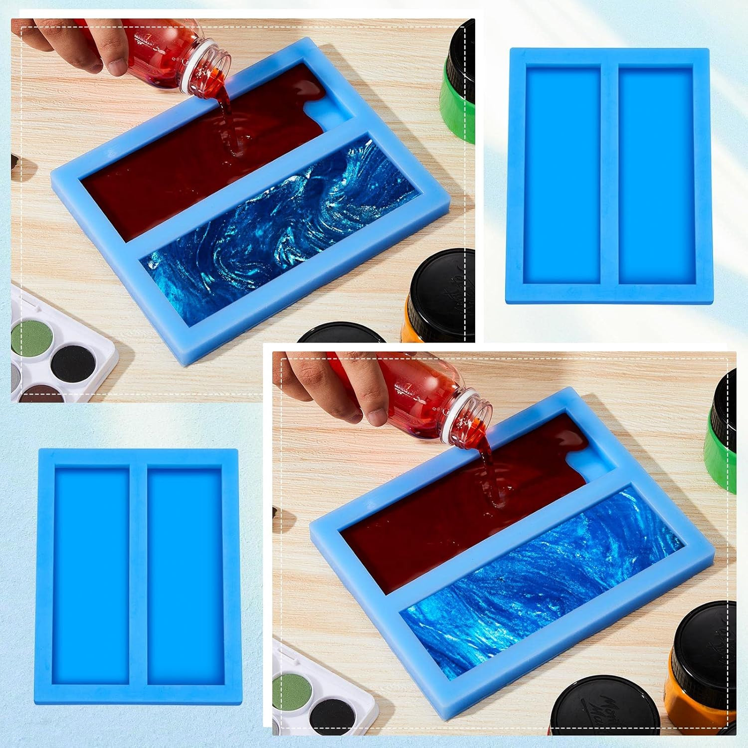 Tessco 1 Piece Double Cavity Silicone Knife Scale Mold Casting Resin Knife Mold