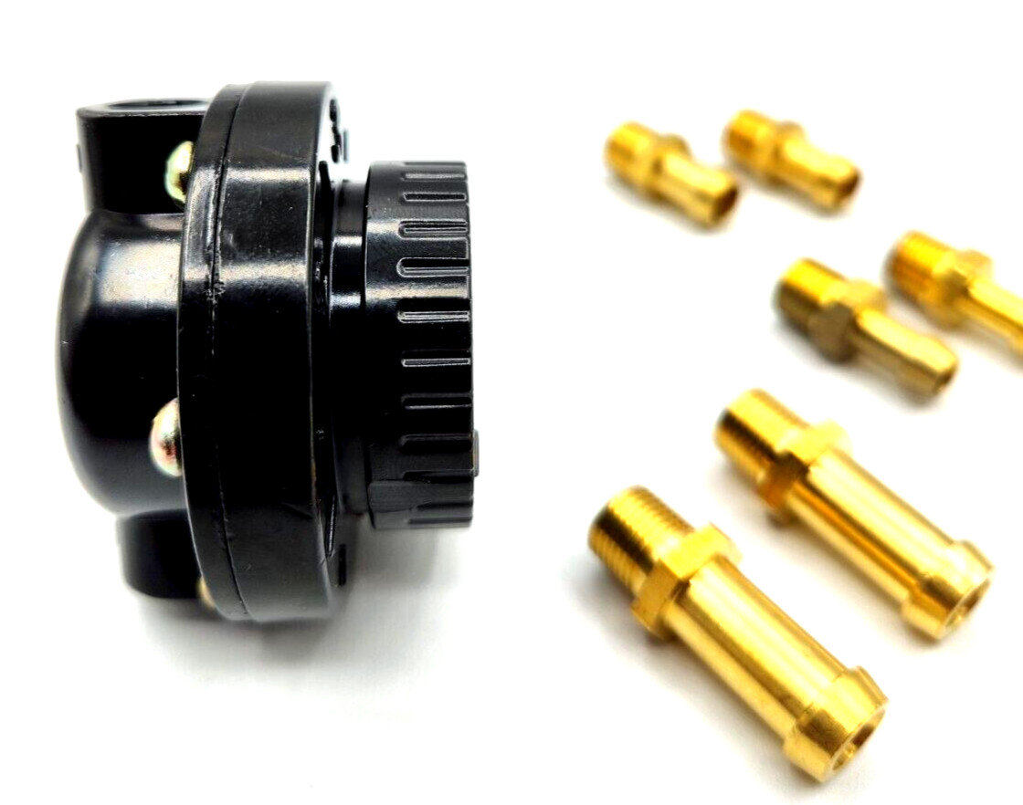 Universal Inline Black Low Pressure Adjustable Fuel Pressure Regulator 1-6 PSI