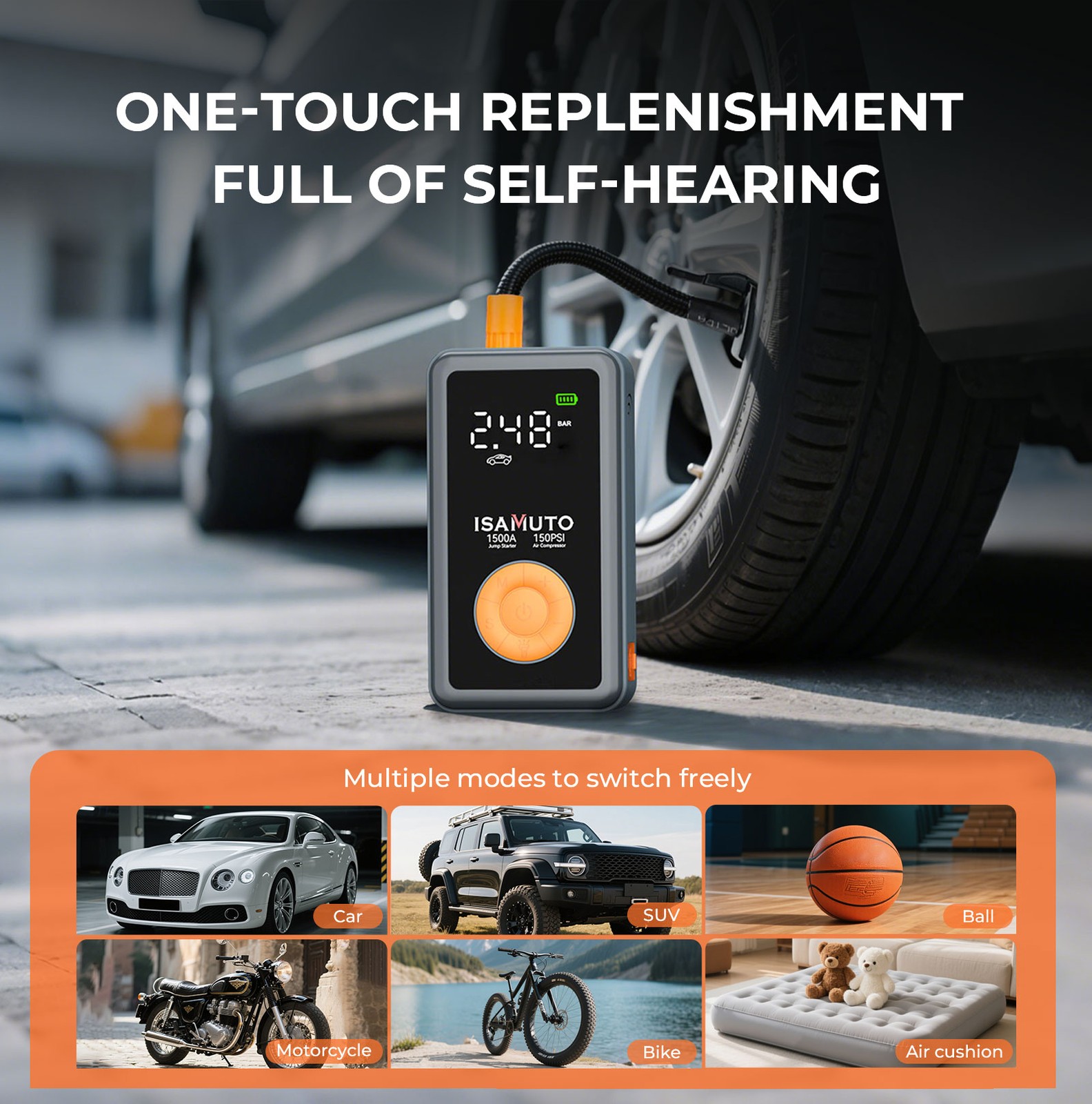 12000mAh 1500A Arrancador Cargador De Bateria Portatil Para Auto Carro Coche