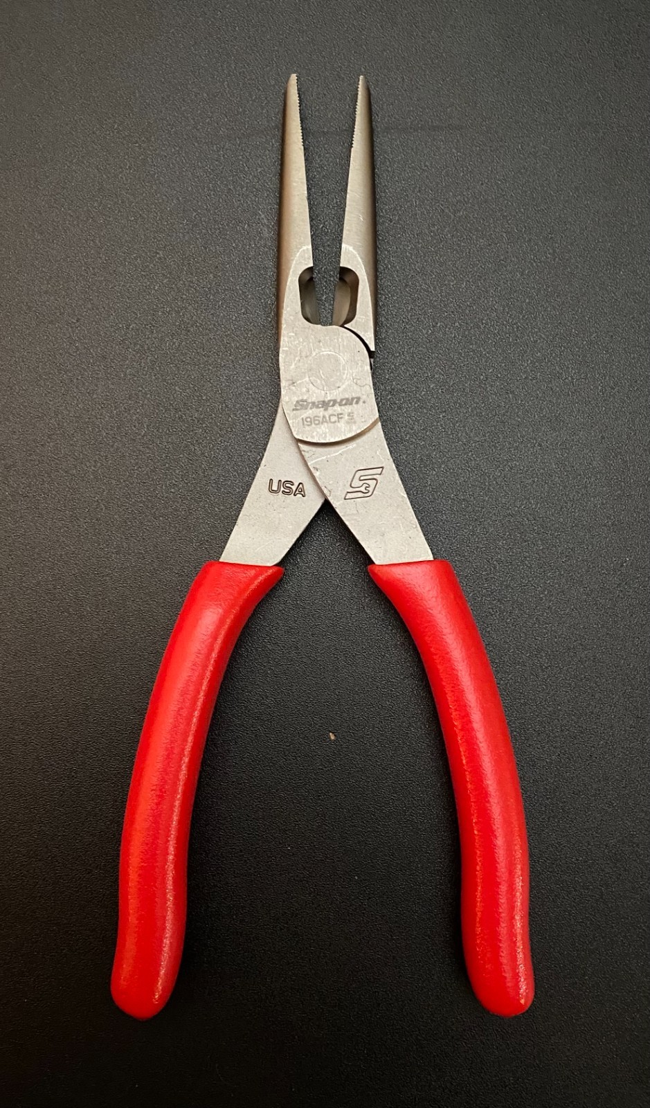 Brand New Snap-On 8" Needle Nose Pliers with Cutters  196ACF