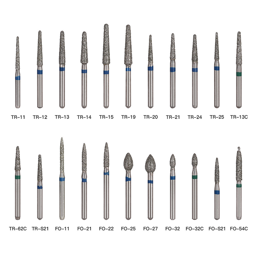 100pcs AZDENT Dental Diamond Burs For High Speed Handpiece Friction Grip 1.6mm