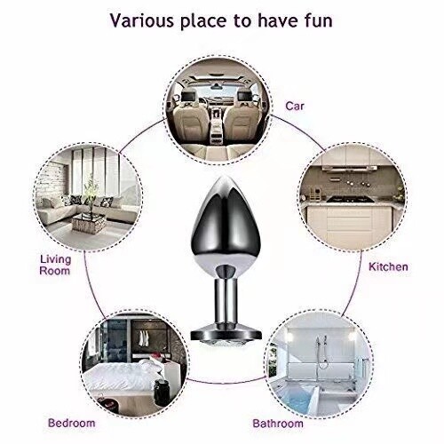 Metal Anal Butt Plug STAINLESS S/M/L Set Sex Toy For Women Men Couple Jewel