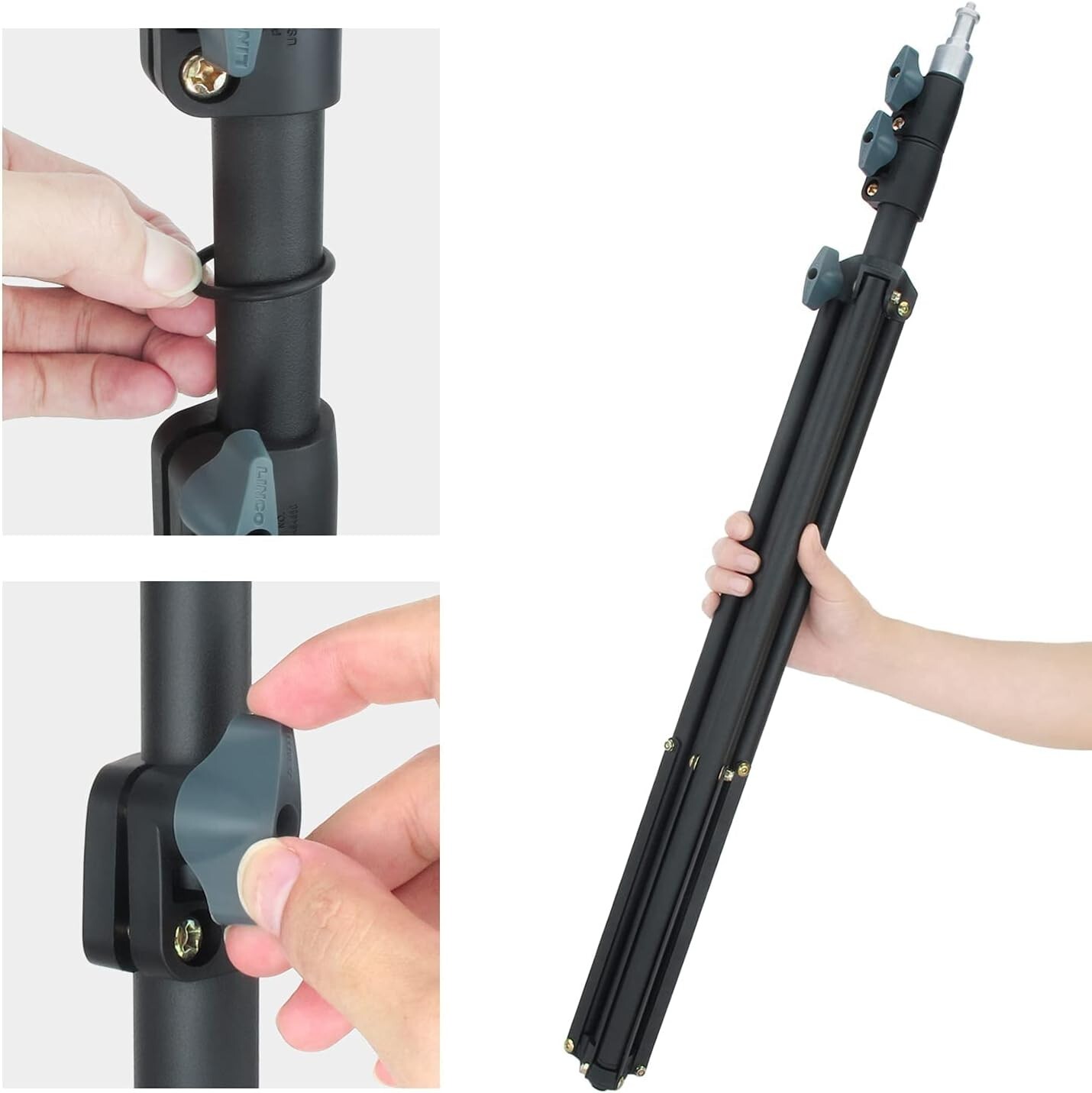 LINCO 90" Light Stand Tripod w Reflector Disc Holder Clip for Reflector Diffuser