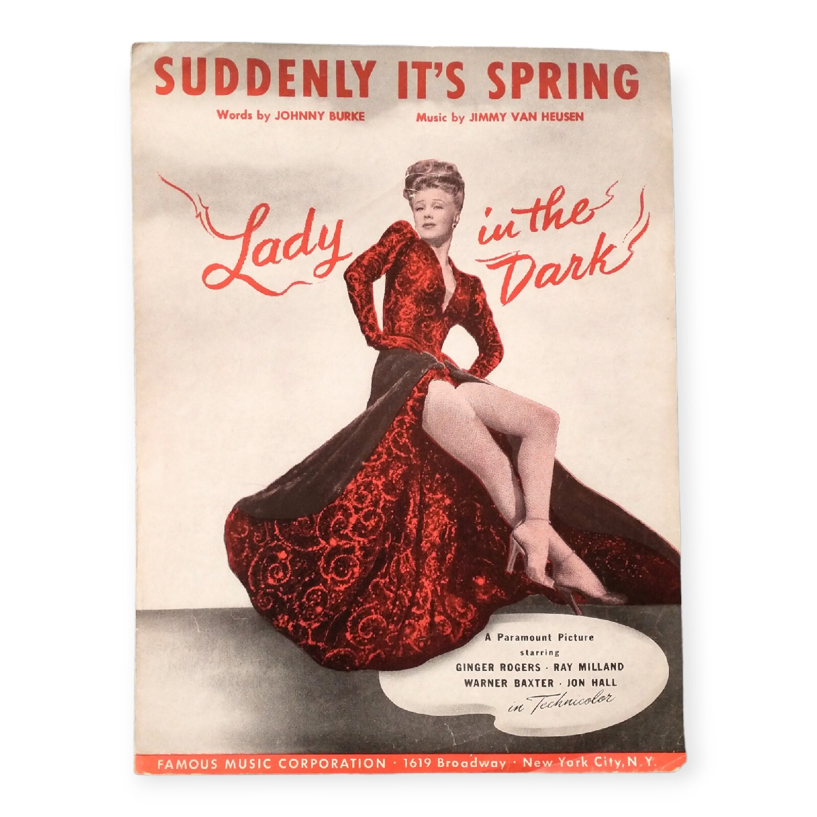 Suddenly It's Spring: Sheet Music for Piano. 1943, from Lady In The Dark
