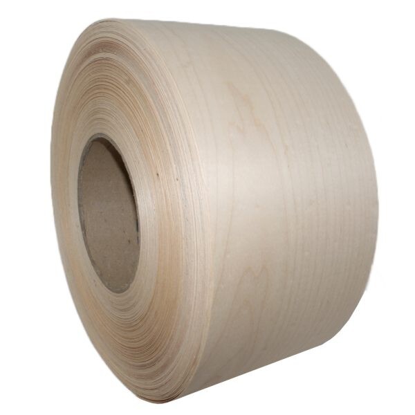 Maple 7'' X 120'' Roll Preglued Wood Veneer Edge Banding, Iron on Hot Melt
