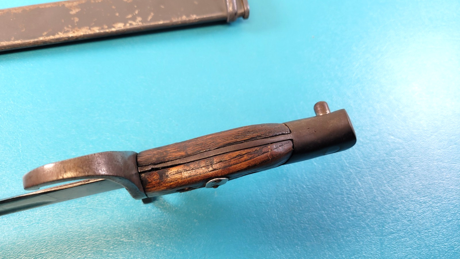 WWII Japanese Arisaka Training Bayonet Knife + Sheath + Metal Tag Brace TR446