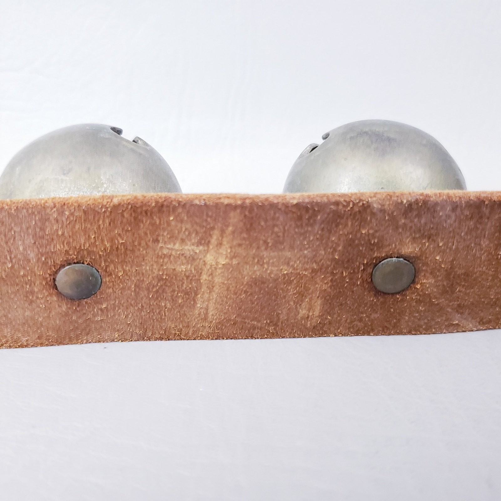 1890's Antique 12 Sleigh Bells On 27" Leather Strap