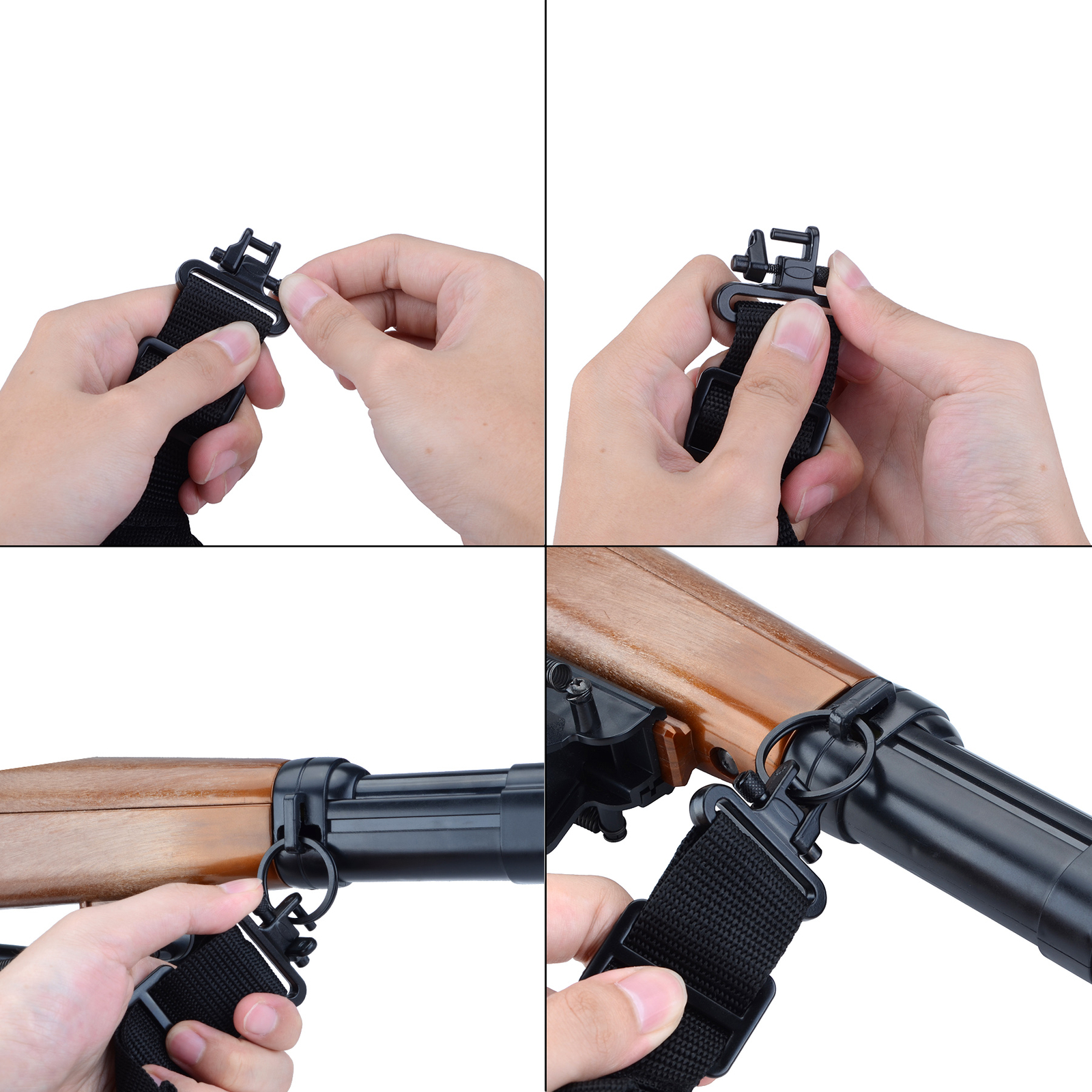 Black Shotgun Sling with 25 Shell Holder, 2 Point Non-Slip Adjustable Ammo Sling