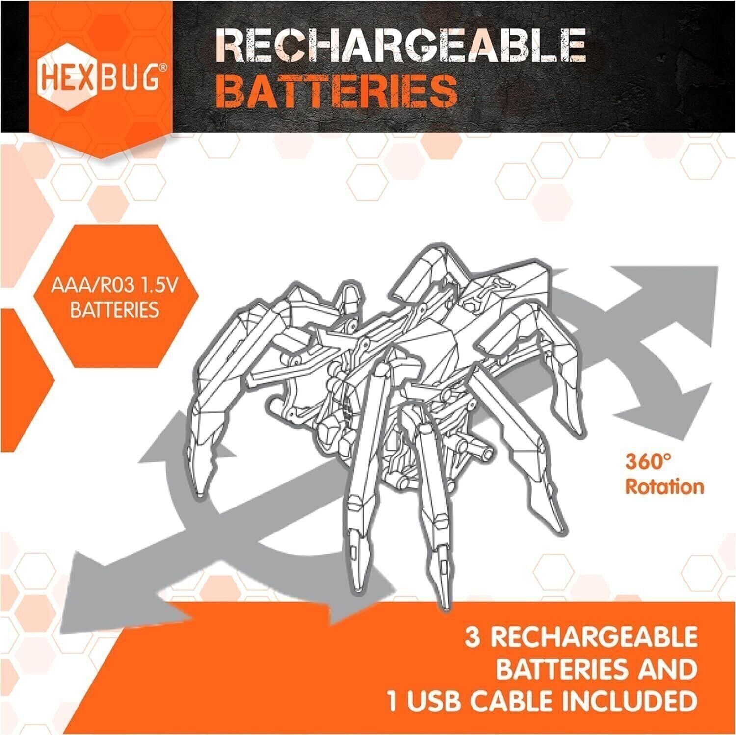 HEXBUG Remote Control Black Widow Rechargeable Robot Spider Toy [DAMAGED BOX]