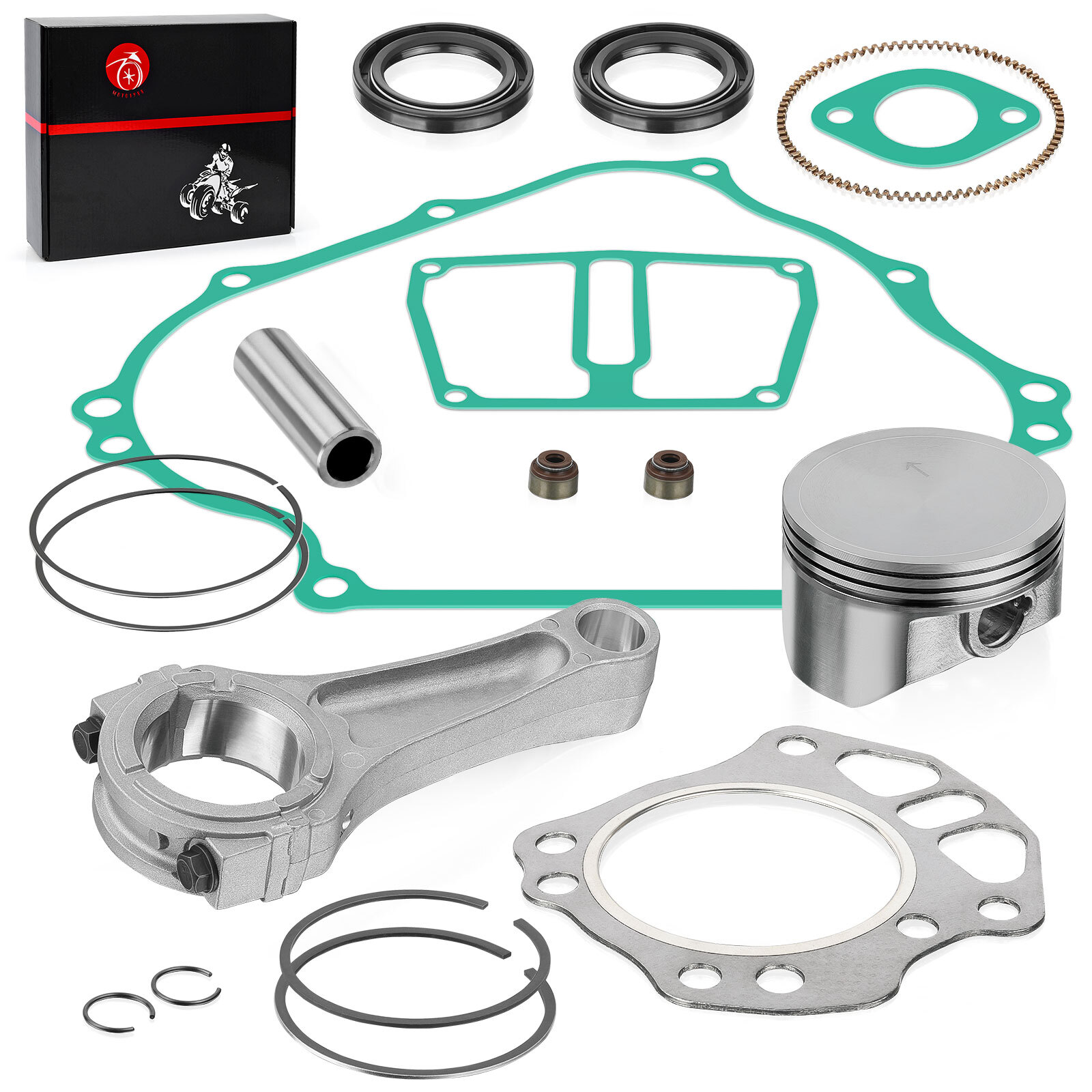 Engine Rebuild kit Piston Gaskets Connecting Rod for Kawasaki Mule 600 610 KAF40