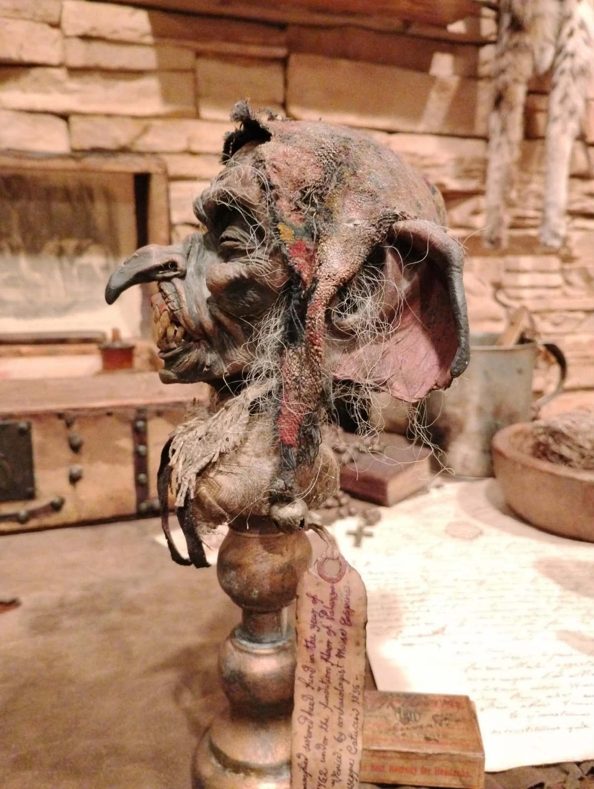 Goblin Mummified Severed Head Handmade Sculpture by Spanish Artist Moise Espina