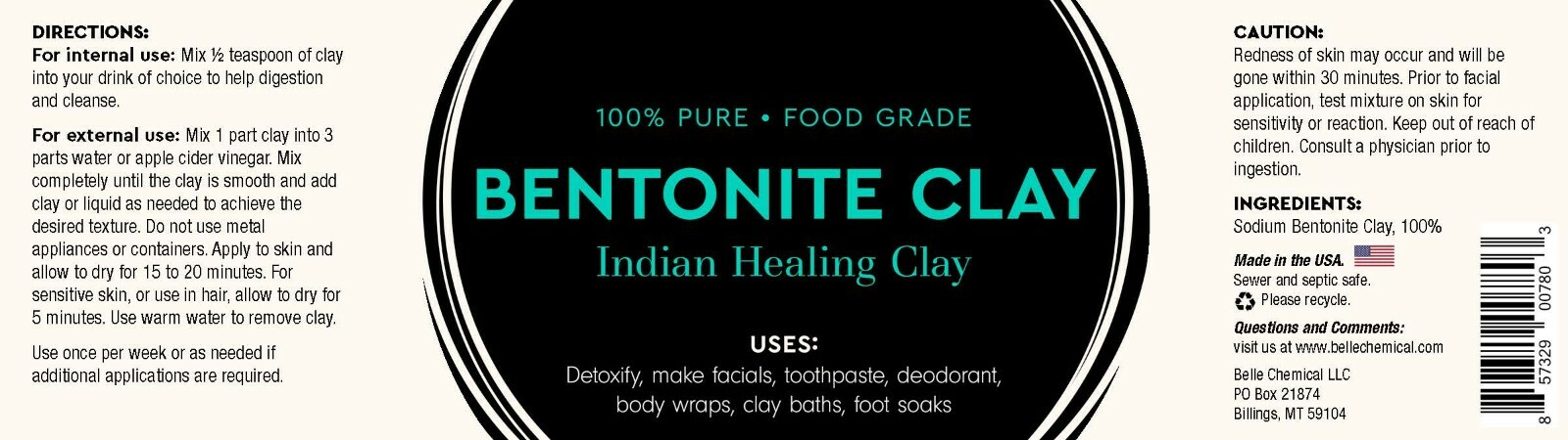 Food Grade Sodium Bentonite Clay - Powder - 1 Pound…
