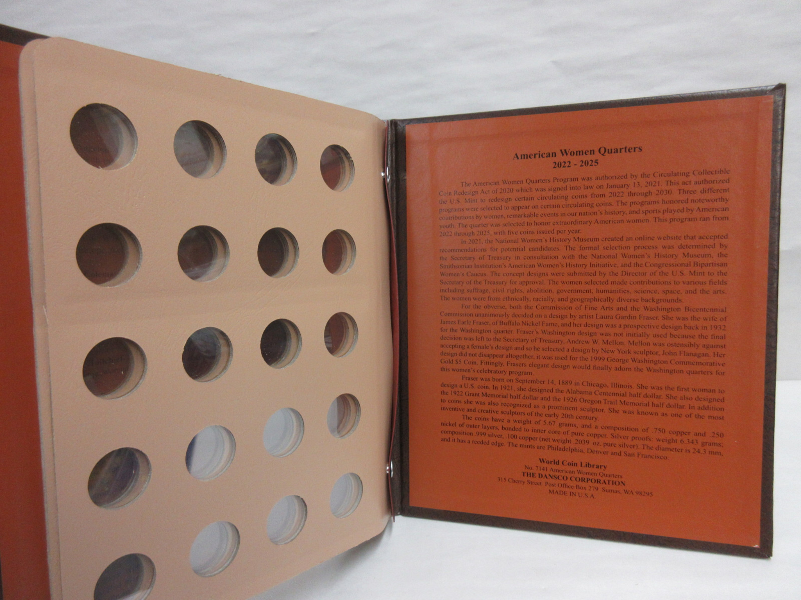 Dansco Coin Album #7141 American Women Quarters 2022-2025 No Proofs (P&D Mints)