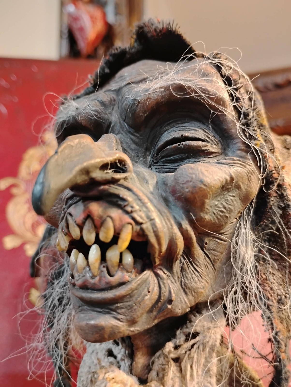 Goblin Mummified Severed Head Handmade Sculpture by Spanish Artist Moise Espina