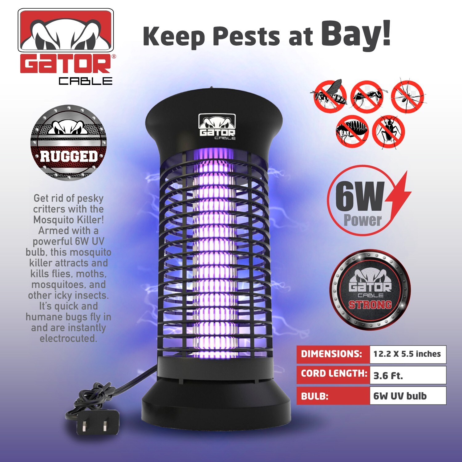 Electric Mosquito Insect Fly Bug Zapper Killer LED Light Trap Pest Control Lamp