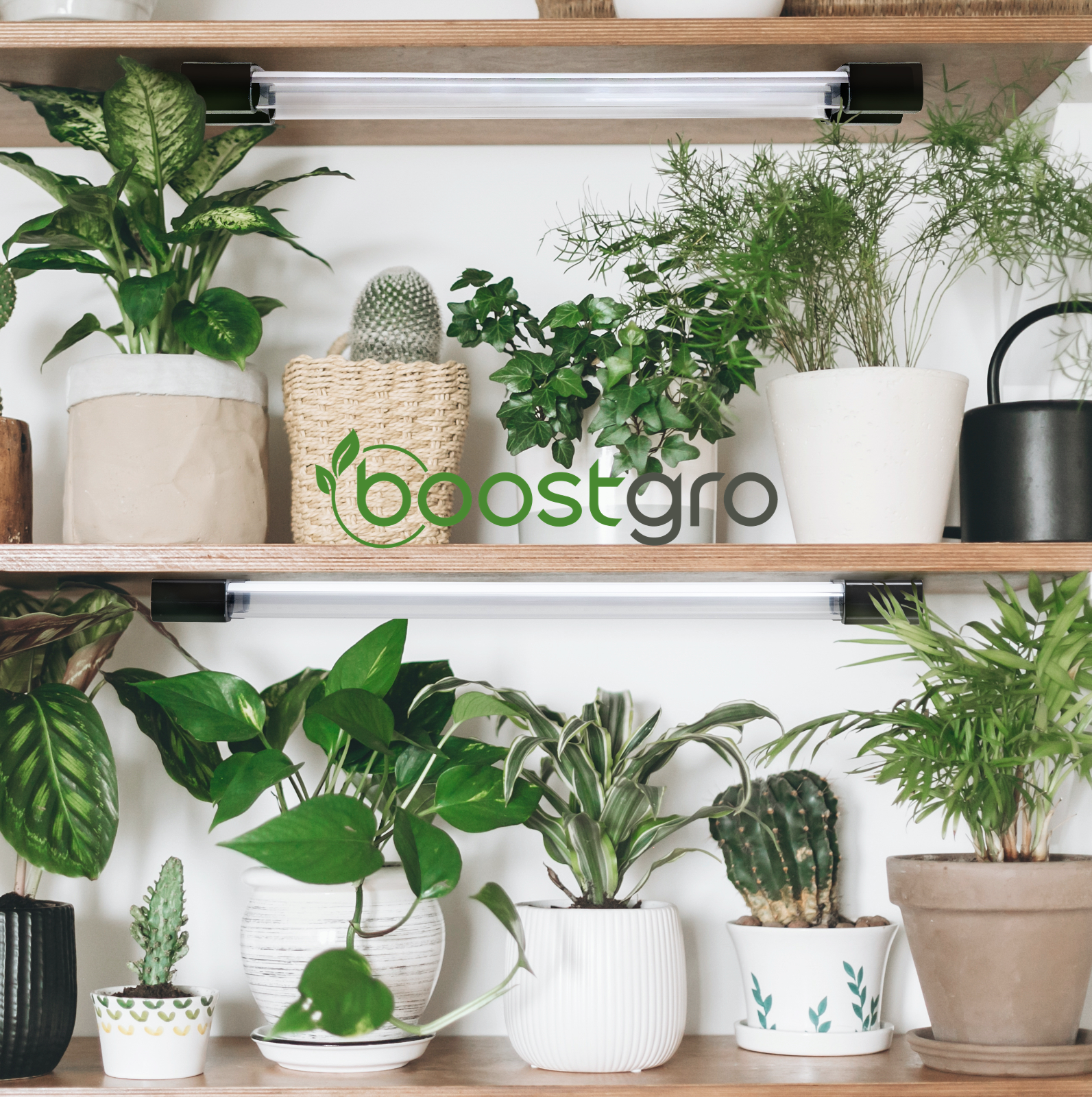 BoostGro LED Plant Grow Light Sunlike Full Spectrum Flower Hydroponics Dual Tube