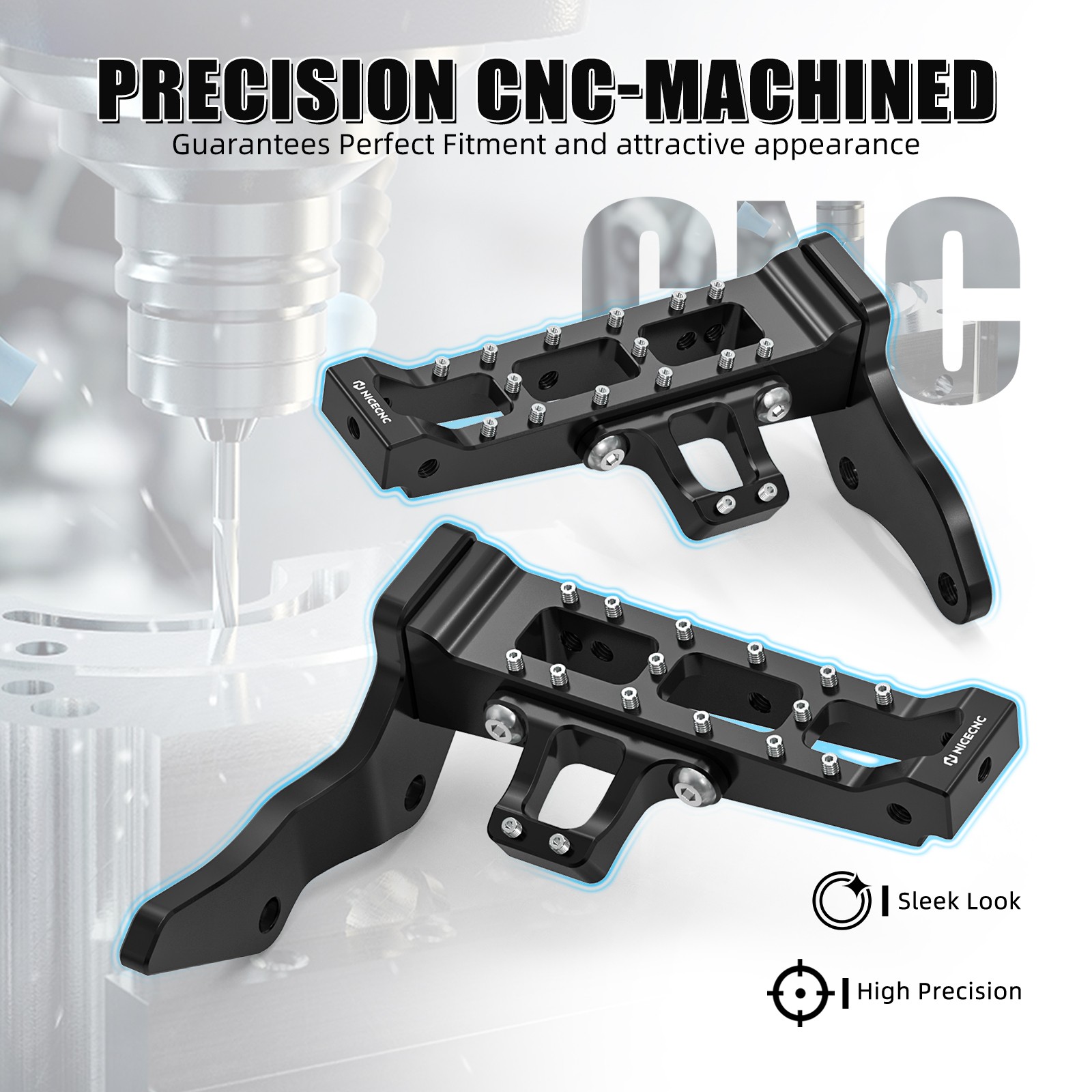 Extended Footrest Foot Pegs 13MM Aluminum For Yamaha Banshee 350 YFZ350 1987-06