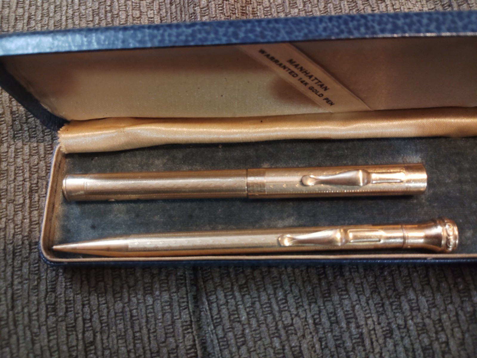 Manhattan Salz Bros Vintage 14k Gold Filled Pen Set