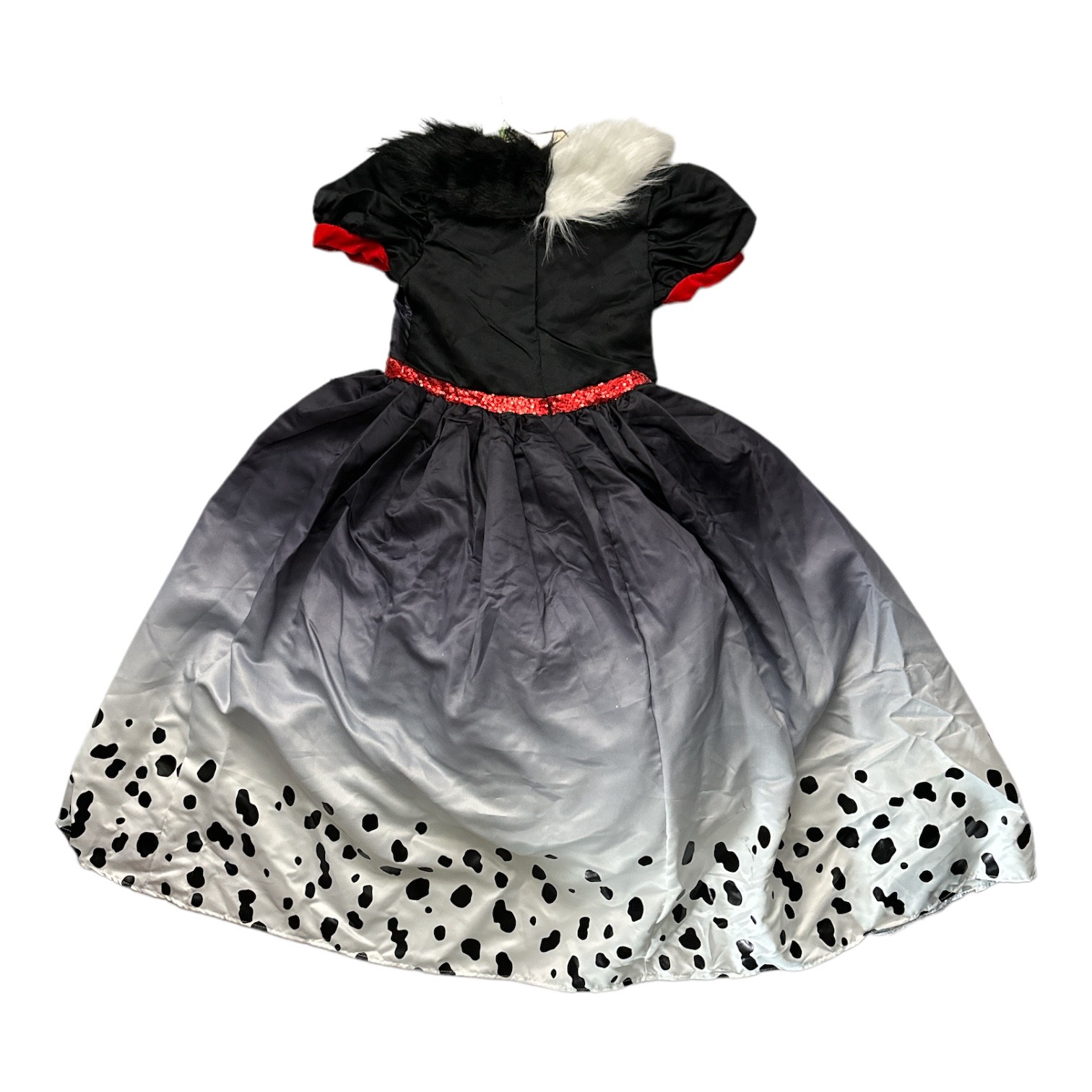 Disguise Disney Cruella De Vil Girl's Faux Fur Collar Dress Costume (M (8-10))