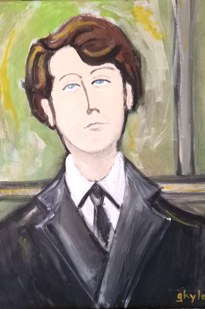 Modern Stylized Portrait of a Man 18 x 24 Original Painting Handmade