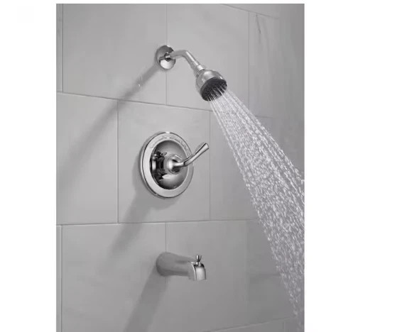 Delta B114900C Foundations Single-Handle 1-Spray Tub and Shower Faucet, Chrome
