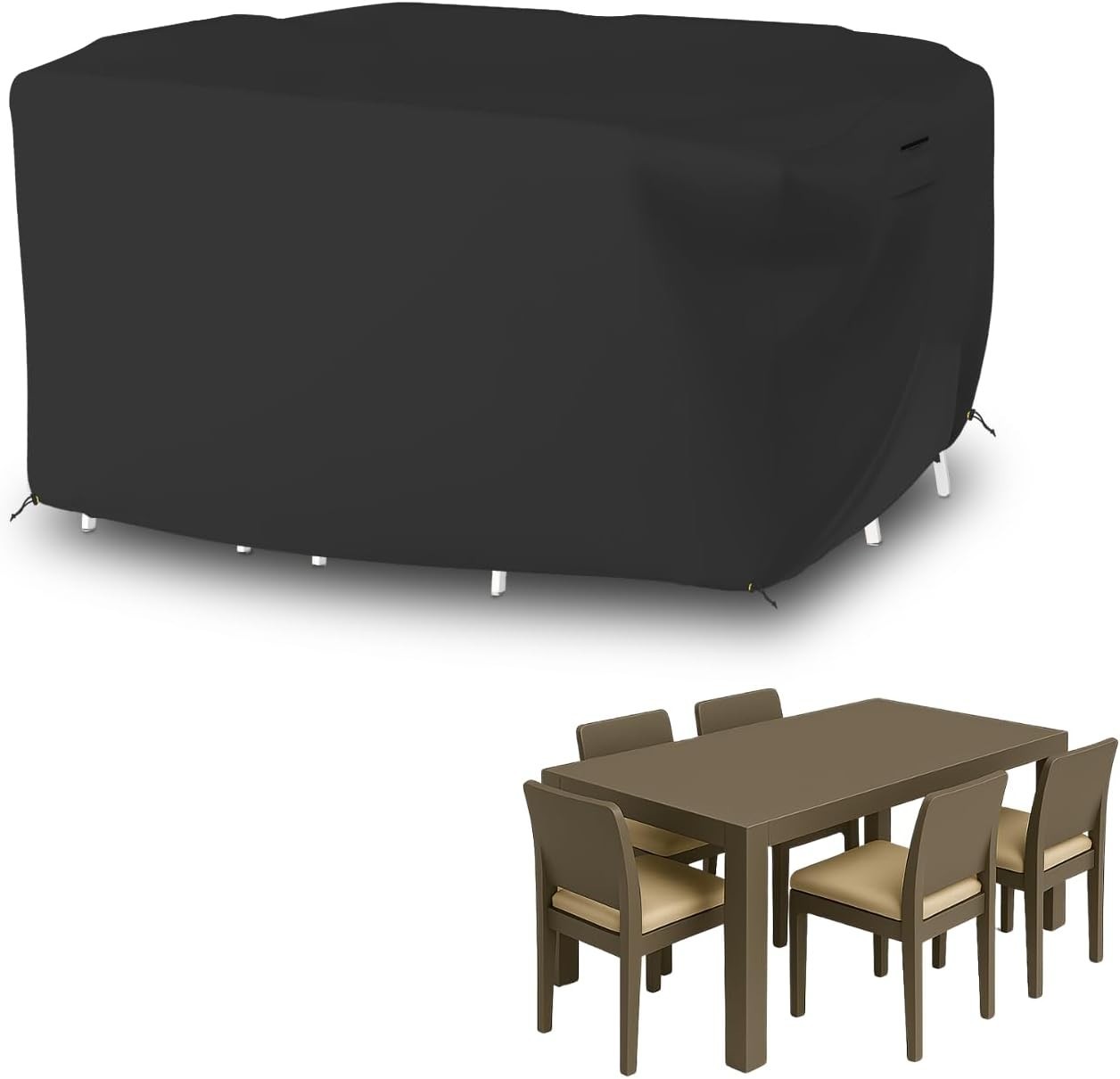 Seal Skin Rectangular Patio Dining Set Cover Waterproof Elite PVC UV Resistant