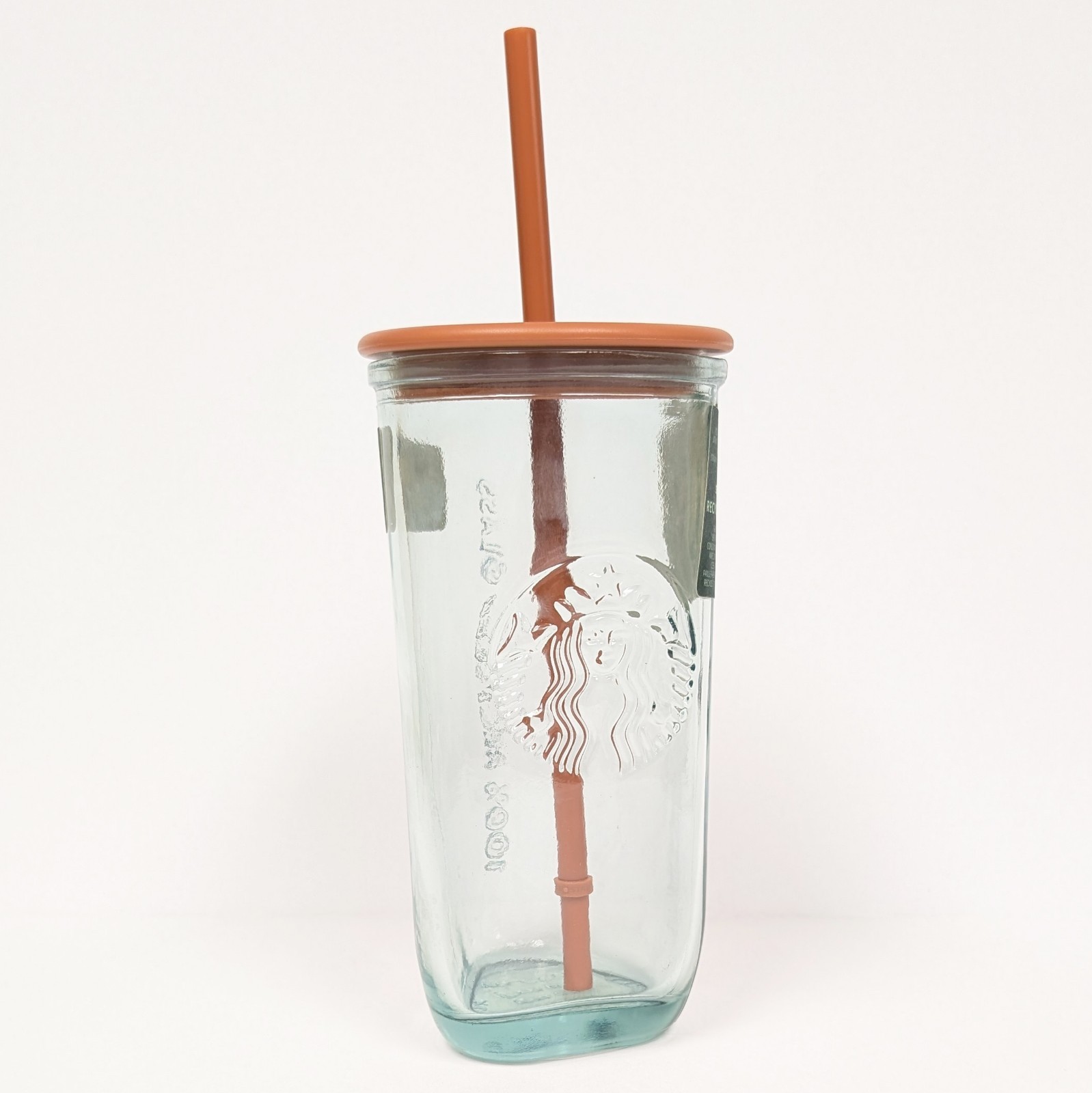 Starbucks Recycled Glass Triangle Bottom Cold Cup Tumbler, 16 oz, Grande Brown