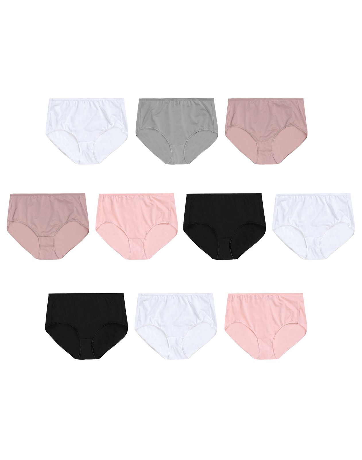 Hanes 10 Pack Briefs Womens Underwear Cool Comfort Breathable Mesh Soft Tag Free