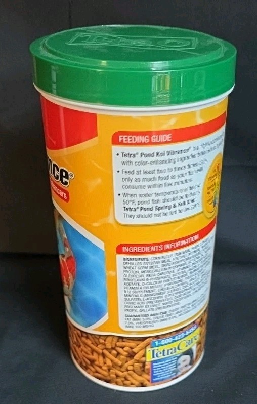 Tetra Pond Koi Vibrance Color Enhancing Fish Food Soft Sticks 4.94 Ounce NEW