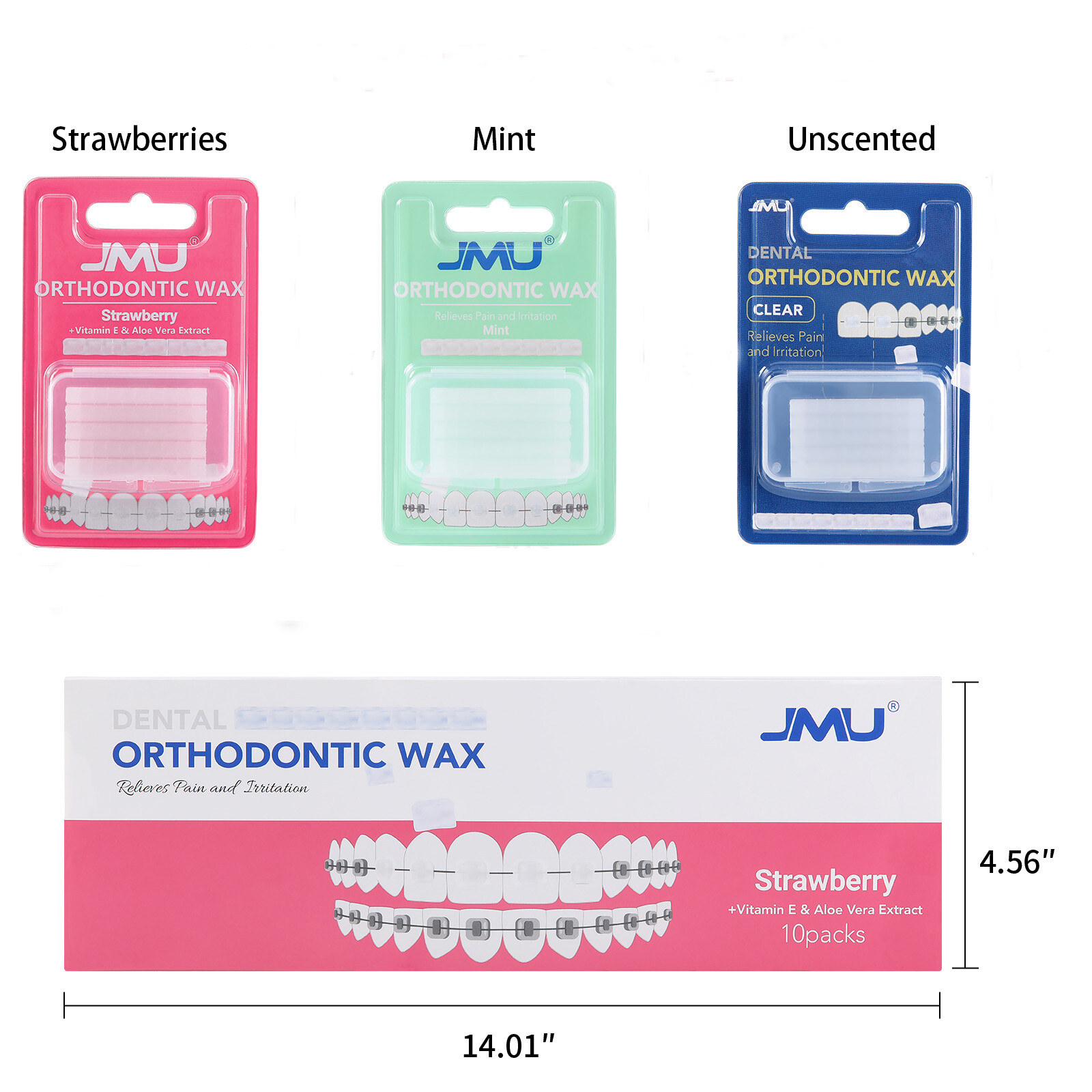 JMU Dental Oral Orthodontics Wax For Braces Gum Irritation Fruit Scent/ Unsented