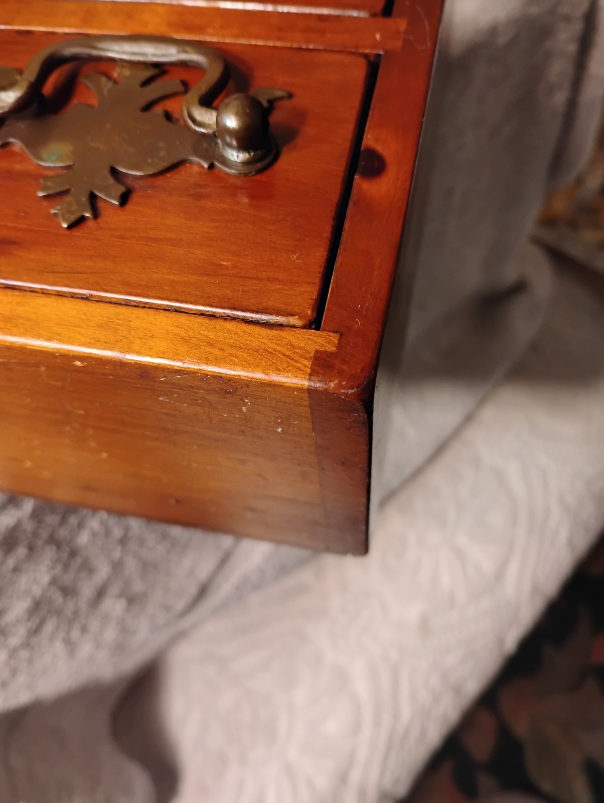 Special Vtg Wood Spice Cabinet Dk Mahogany 4 Drawers Excellent Cond Great Cond