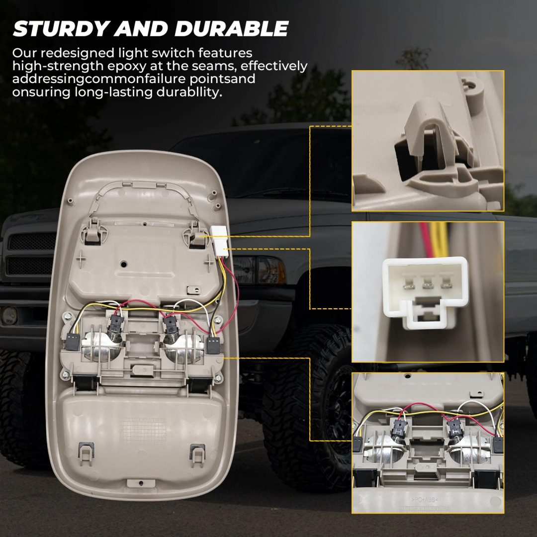 Overhead Console Dome Light Storage For 1998-2001 Dodge Ram 1500 2500 55350657