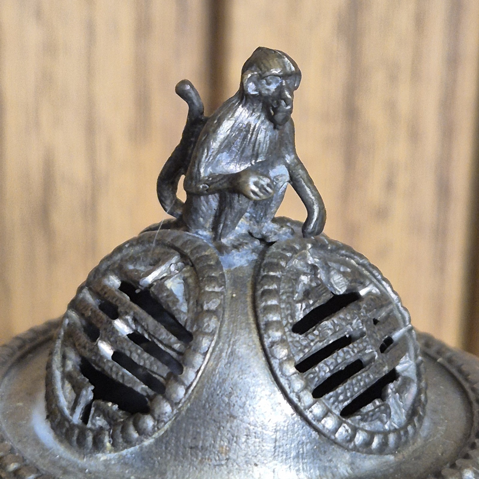 Antique Chinese Nephrite Jade Censer Incense Burner / SILVER HALLMARKS