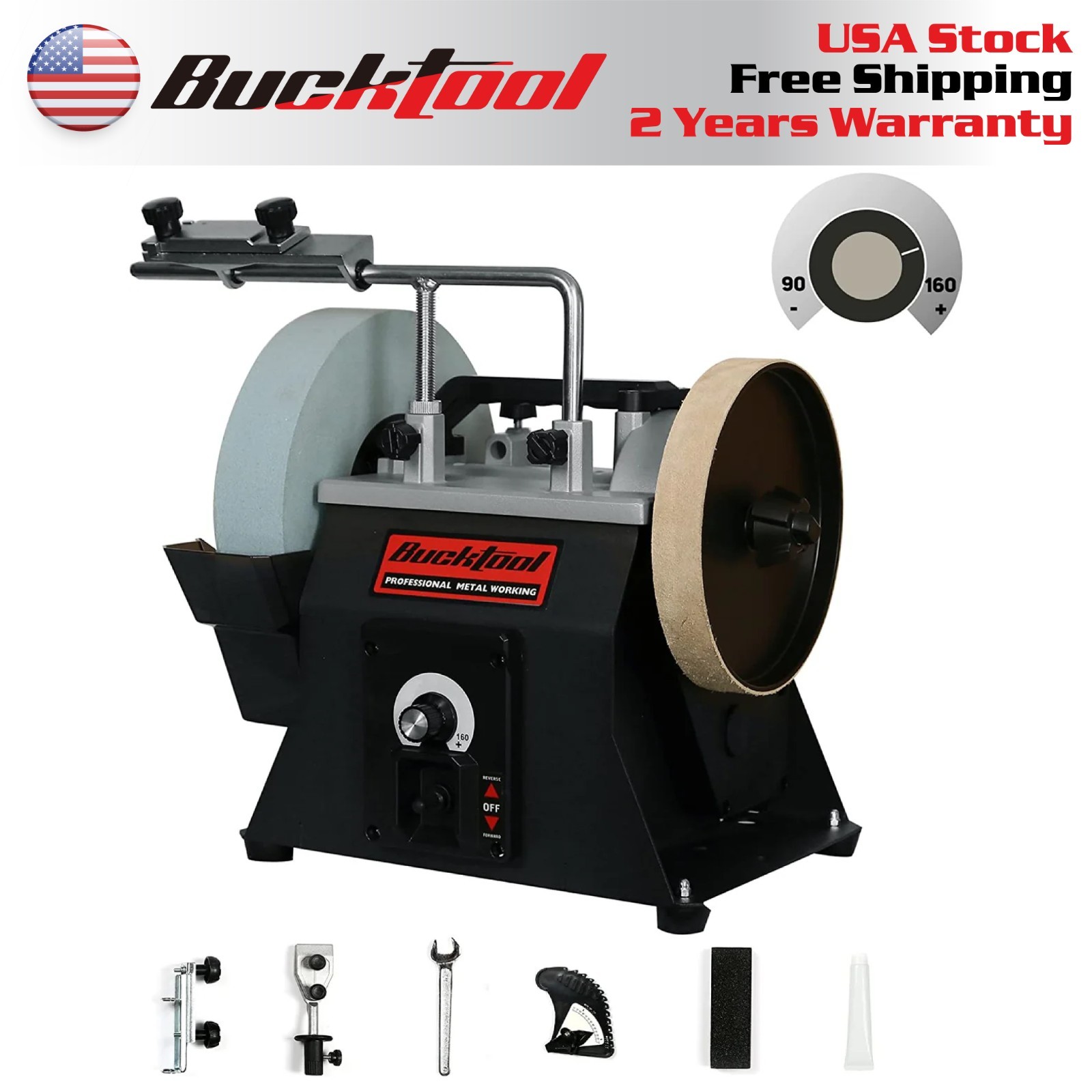 BUCKTOOL 10" Variable Speed Wet Grinder Sharpener ,Water Cooled knife Grinder
