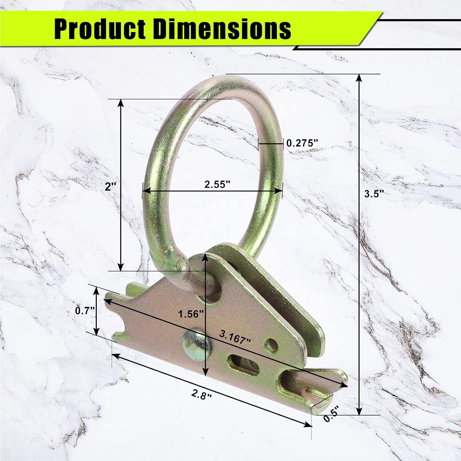 10 Pack Steel E-Track O-Ring Tie-Down Anchors for Trailer Tie Down System