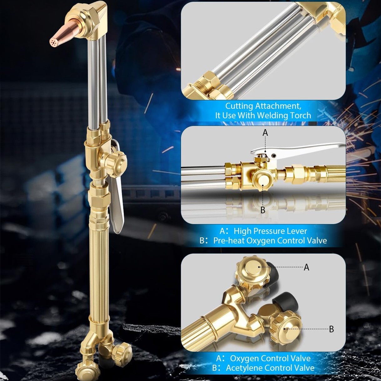 Gas Welding Cutting Torch Kit Oxy Acetylene Oxygen Brazing Set Victor Type