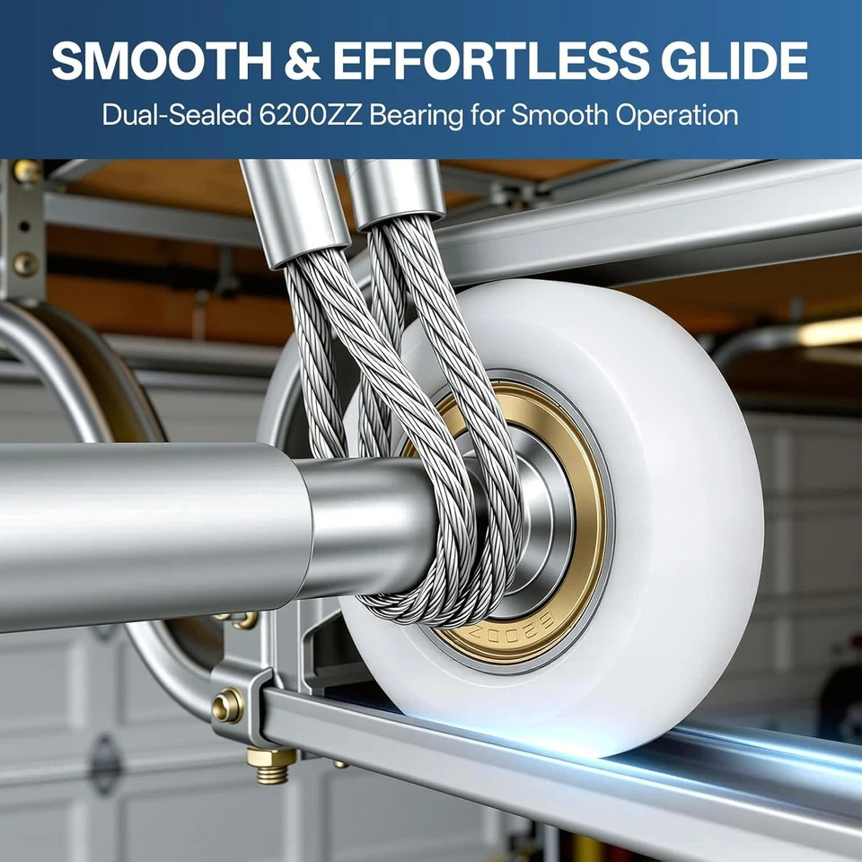 Terpheety Nylon Garage Door Rollers 10 Pack - 2" Quiet Garage Door Wheels Replac